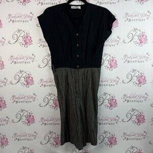 Lori Ann Montreal romper jumpsuit one piece Black and Gray Striped Women's Dress